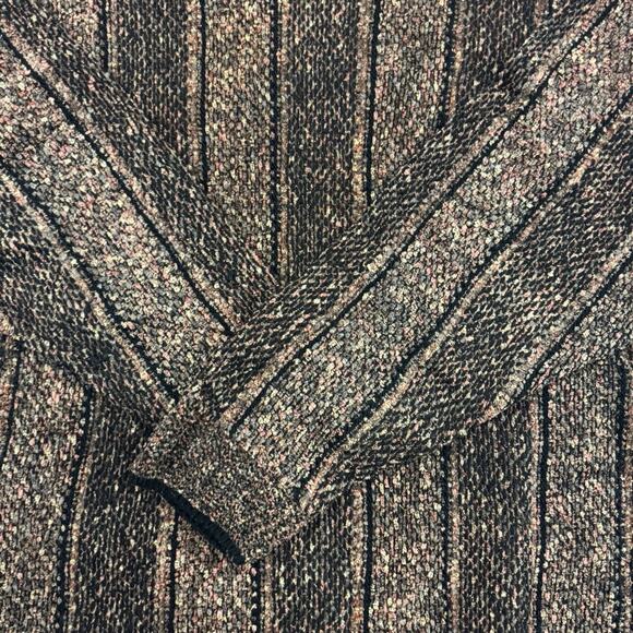 Vintage Wool Blend Grandpa Fisherman Sweater Made in Italy Brown Orange Large/XL - Picture 2 of 9